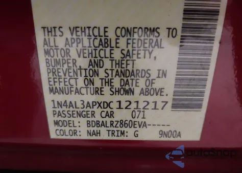 2013 Nissan Altima 2.5 S from USA, damaged, VIN 1N4AL3APXDC121217